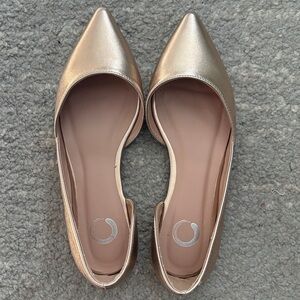 Rose Gold Pointed Flats